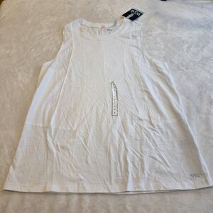 DSG Women's Retro Muscle Tank Top Pure White Small New Sports Summer Beach